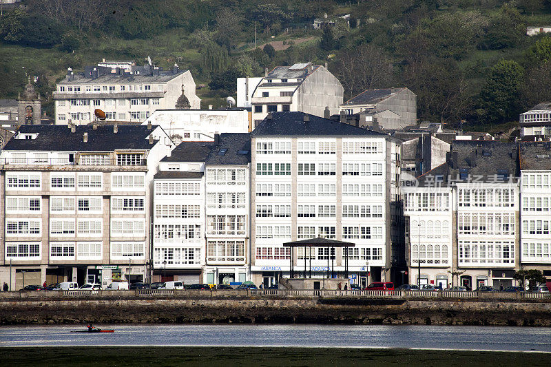 Galerias townscape在Viveiro, Lugo省，Galicia，西班牙。